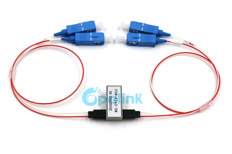 2X2 0.9mm Optical Cable SC/PC Mechanical Optical Switch for Fiber Test System